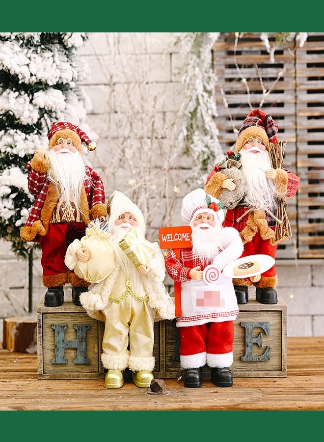 Santa Claus Dolls Tabletop Plush Decorations Holiday Decorative Ornaments Santa Claus Dolls as Decorations at Party Festivals(4pcs,30*20cm)