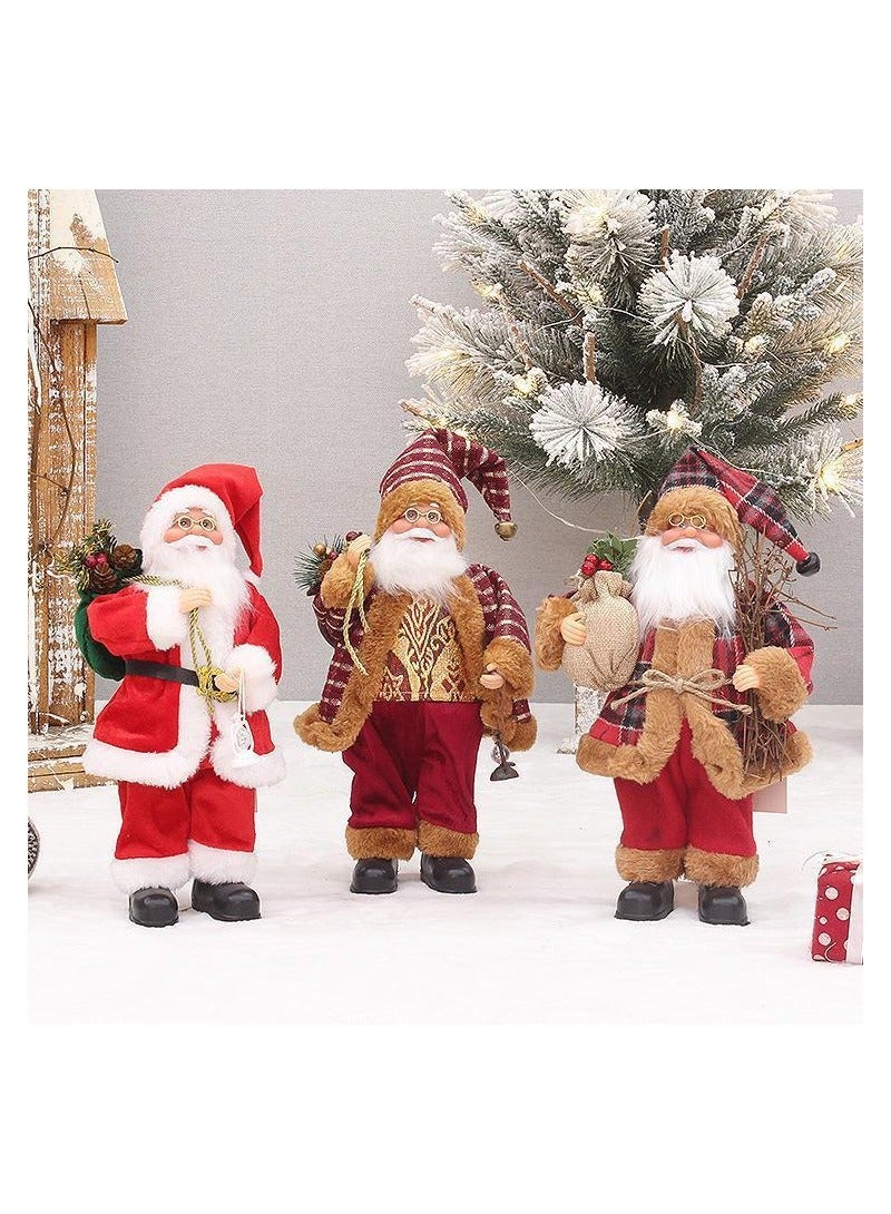 Santa Claus Figurine Xmas Ornament Classic Xmas Statue Christmas Figure Standing Doll for Living Room Home Office Indoor(1pcs,30 * 20cm)