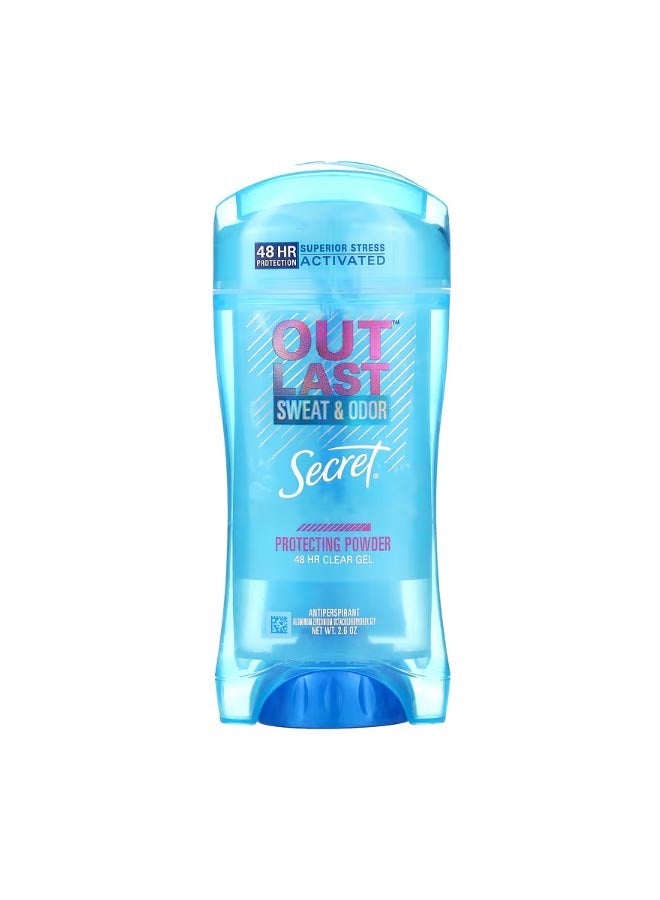 Outlast 48 Hr Clear Gel Deodorant Protecting Powder 2.6 oz 73 g