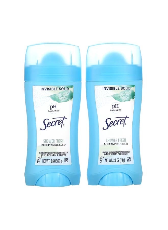 pH Balanced  Antiperspirant/Deodorant Invisible Solid Shower Fresh Twin Pack 2.6 oz 73 g Each