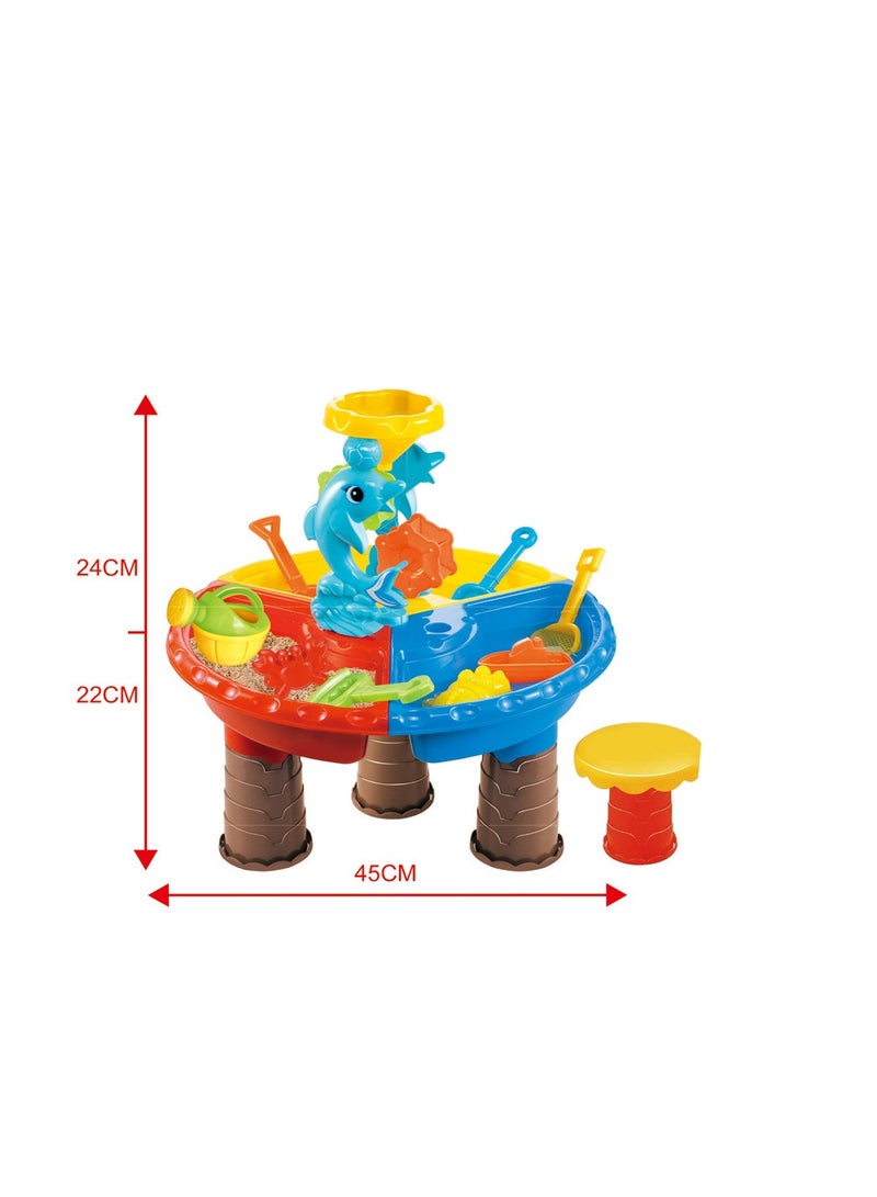 Plastic Kids Outdoor Playset Activity Sand And Water  BeachTable Game Playing Set .