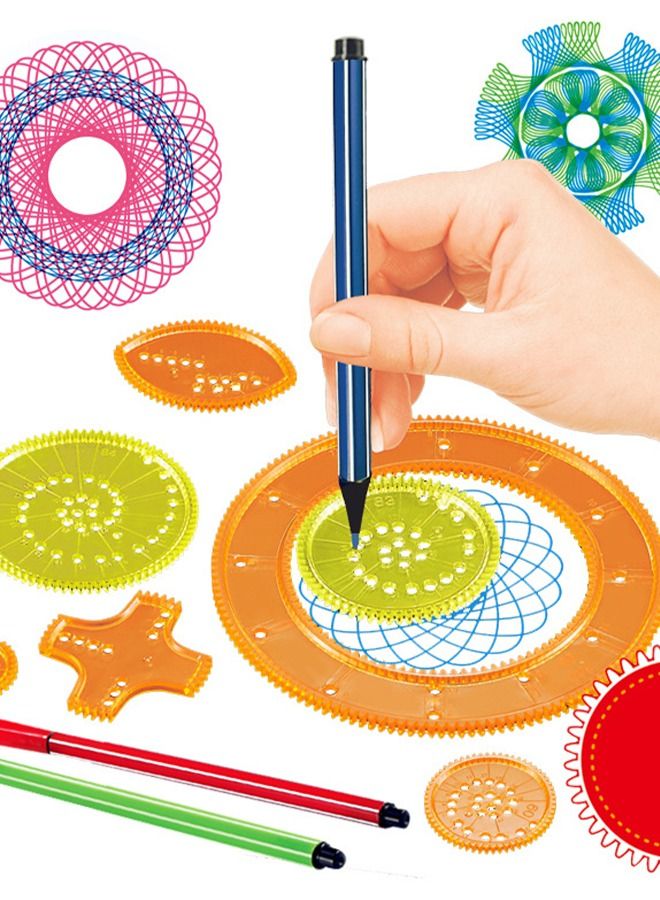 27 Pieces Spirograph Design Set Classic Gear Design Kit