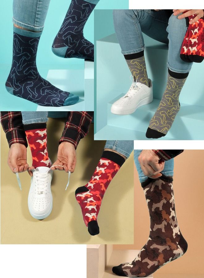 Biggdesign 5 Pairs Dogs Design Men Socks