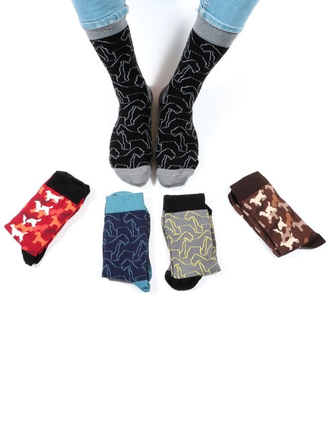 Biggdesign 5 Pairs Dogs Design Men Socks