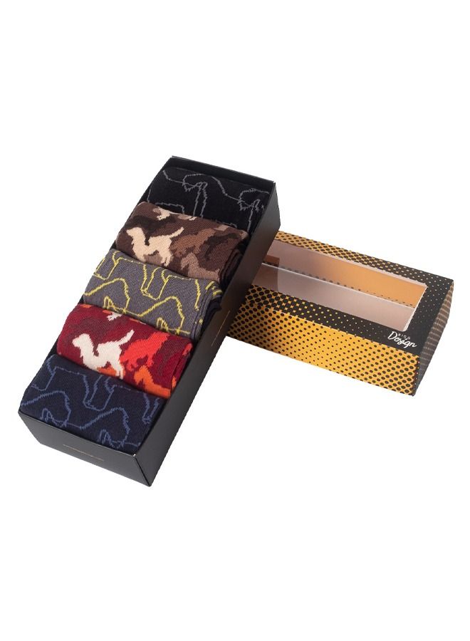 Biggdesign 5 Pairs Dogs Design Men Socks