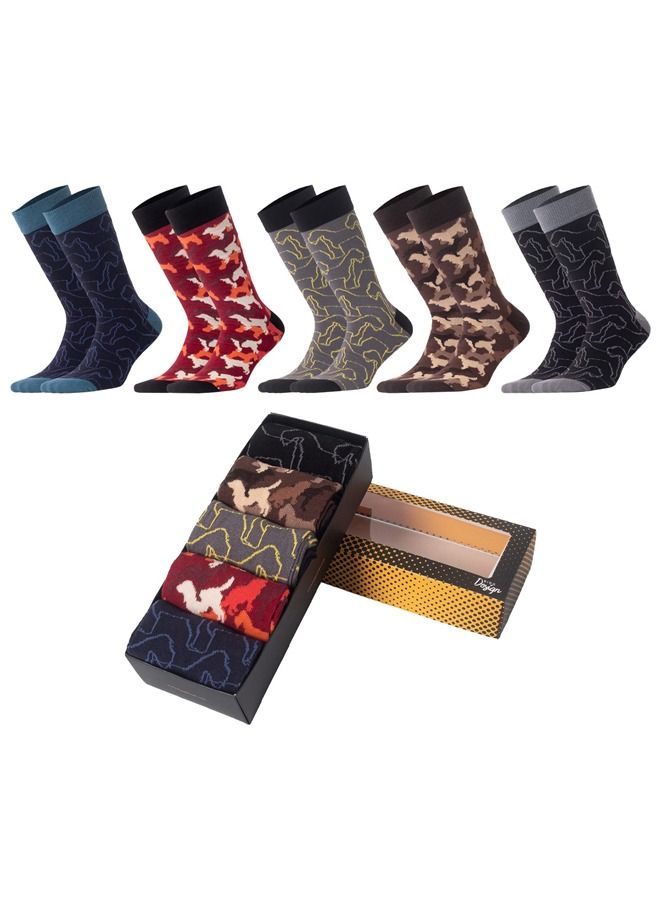 Biggdesign 5 Pairs Dogs Design Men Socks
