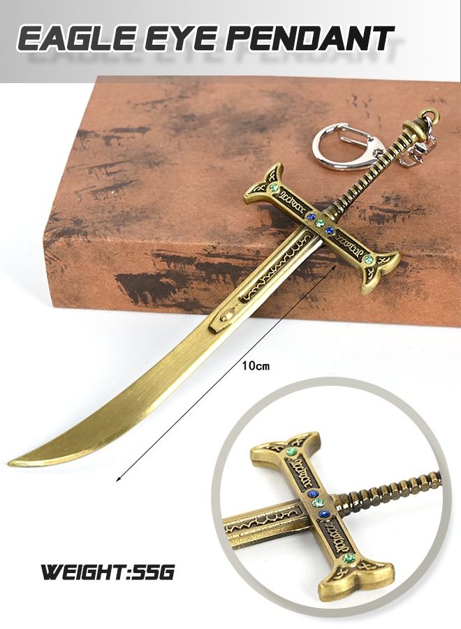 6-Piece Mihawk Hawkeye Trafalgar Law Sword Anime One Piece Model Metal Sword Knife Set For Kids