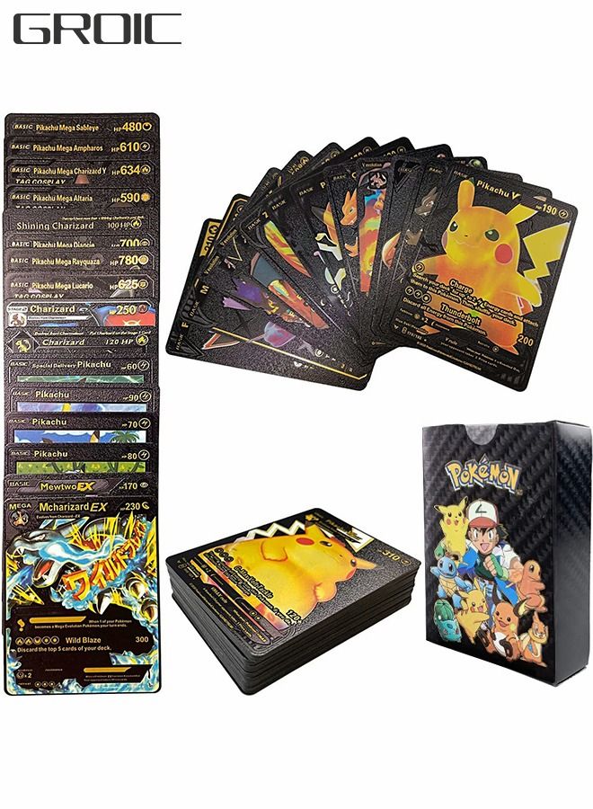 55Pcs Pokemon Rare Card,Pokemon Trading Card Game,Collection Cards Vmax Rares,Pokemon Board Game Rare Card