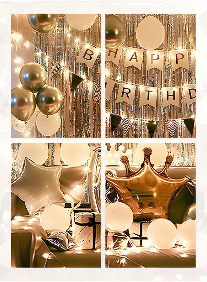 Party Birthday Balloons Supplies with A Pump Crown Decorations Favor for Boys and Girls