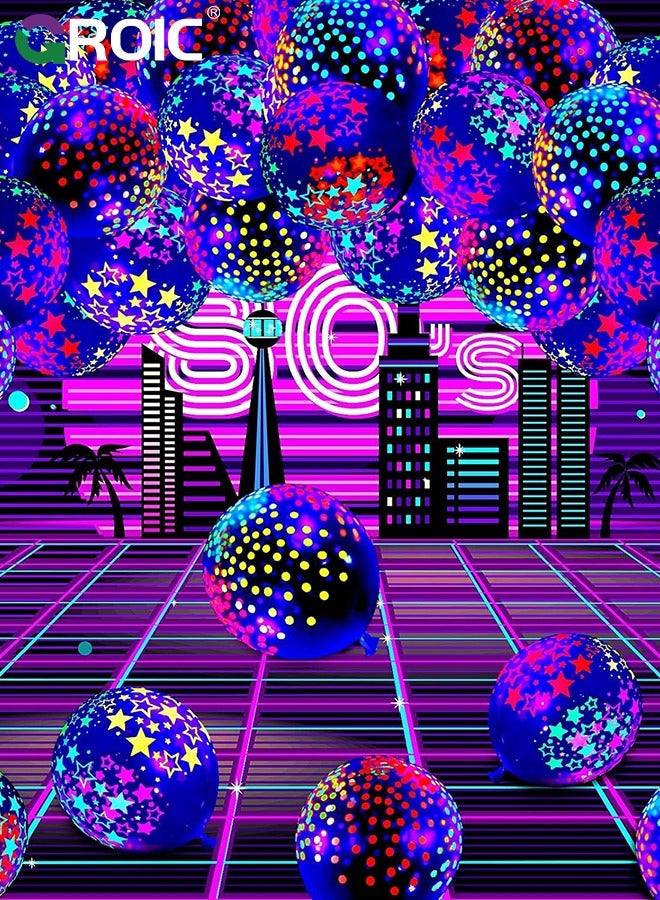 100 Pcs UV Neon Balloons,Neon Polka Dot Glow Party Balloons UV Black Light Balloons Glow in the dark for Birthday Decorations Wedding Glow Party,Party Balloons,Party Supplies