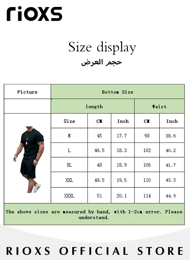 Men's 2 Piece Tracksuit Casual Loose Short Sleeve Tops And Shorts Set Fitness Sport Set For Running Jogging
