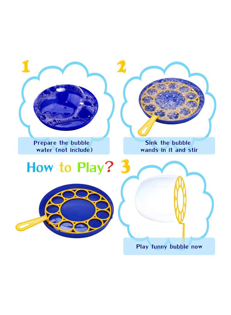 Bubble Wand, 3 piece set Contain Small/Big/Giant Bubble Wand Fun Bubbler with Tray Bulk, Suitable for Outdoor Play /Birthday Parties, Suitable for People of All Gges（12 small bubble stick）