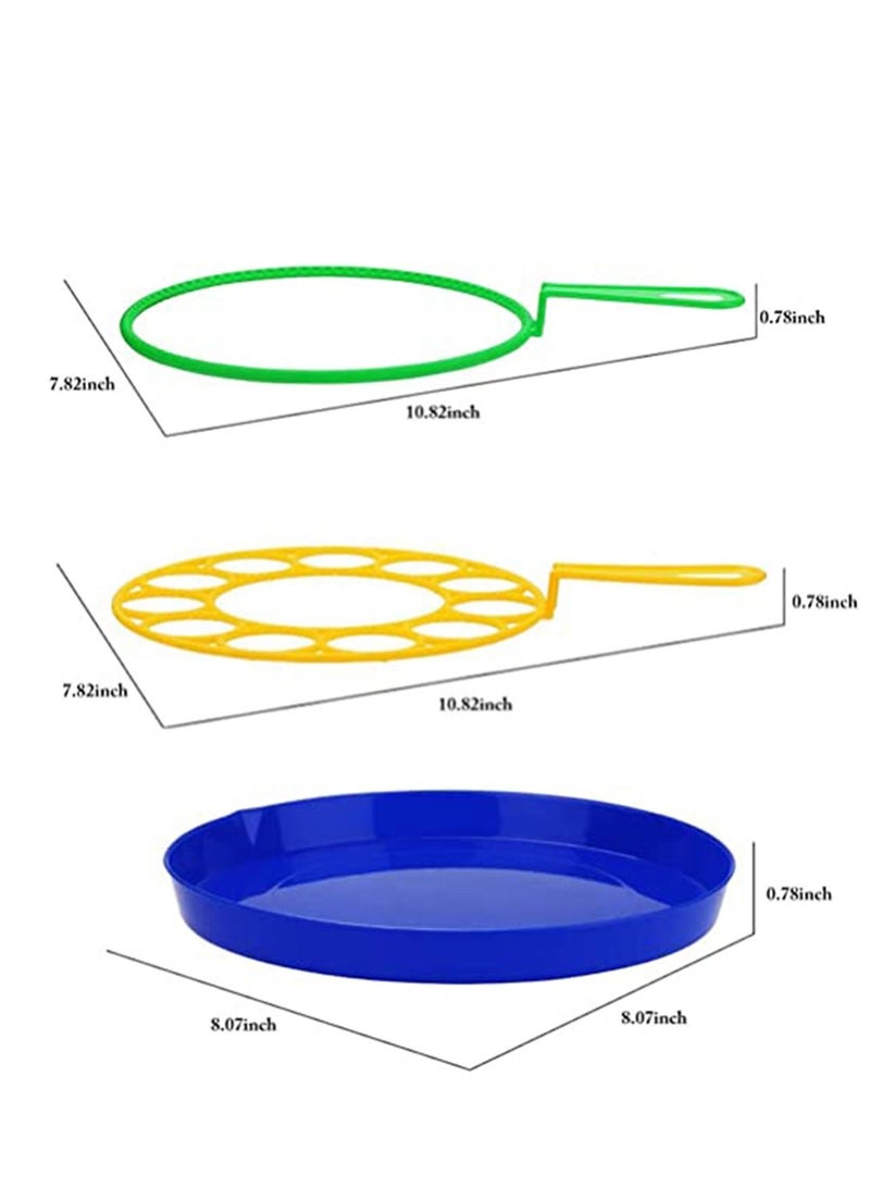 Bubble Wand, 3 piece set Contain Small/Big/Giant Bubble Wand Fun Bubbler with Tray Bulk, Suitable for Outdoor Play /Birthday Parties, Suitable for People of All Gges（12 small bubble stick）
