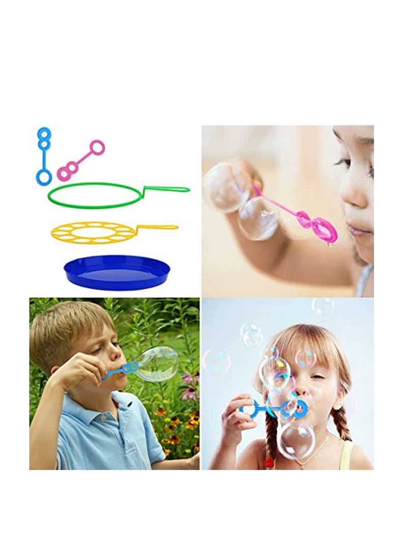 Bubble Wand, 3 piece set Contain Small/Big/Giant Bubble Wand Fun Bubbler with Tray Bulk, Suitable for Outdoor Play /Birthday Parties, Suitable for People of All Gges（12 small bubble stick）