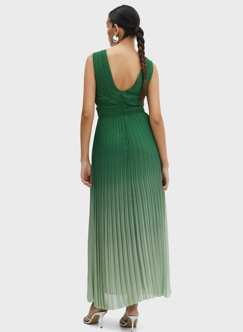 Pleated Ombré Dress