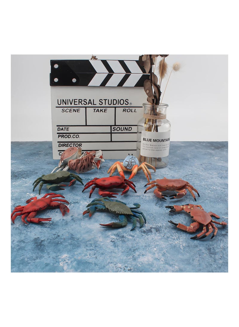 Marine Animal Model Ocean Sea Animals Figures 8 PCS Realistic Crab Figurines Party Hermit Family Favors Supplies Cake Toppers Set Toys for Boys