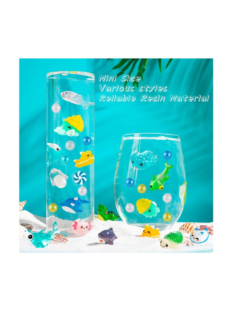 SYOSI, 30Pcs Ocean Themed Mini Resin Animals Figures, Tiny for Fish Tank, Micro Landscape Aquarium, Birthday Party and Sea