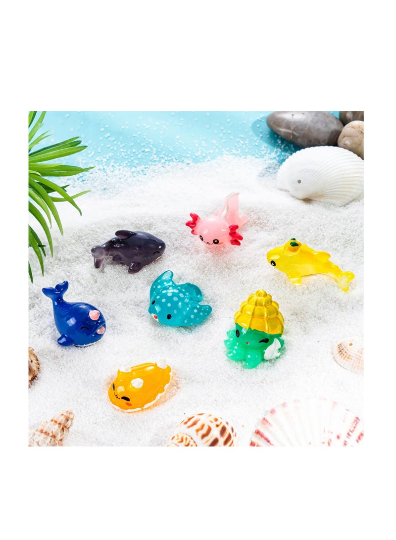 SYOSI, 30Pcs Ocean Themed Mini Resin Animals Figures, Tiny for Fish Tank, Micro Landscape Aquarium, Birthday Party and Sea