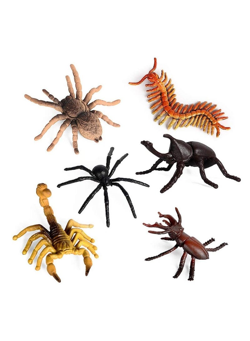 12 PCS Small Realistic Insects Figures Toys, Plastic Wildlife Animal Fake Bug Toys Party Favor School Project Figurines Set for Kids Toddlers