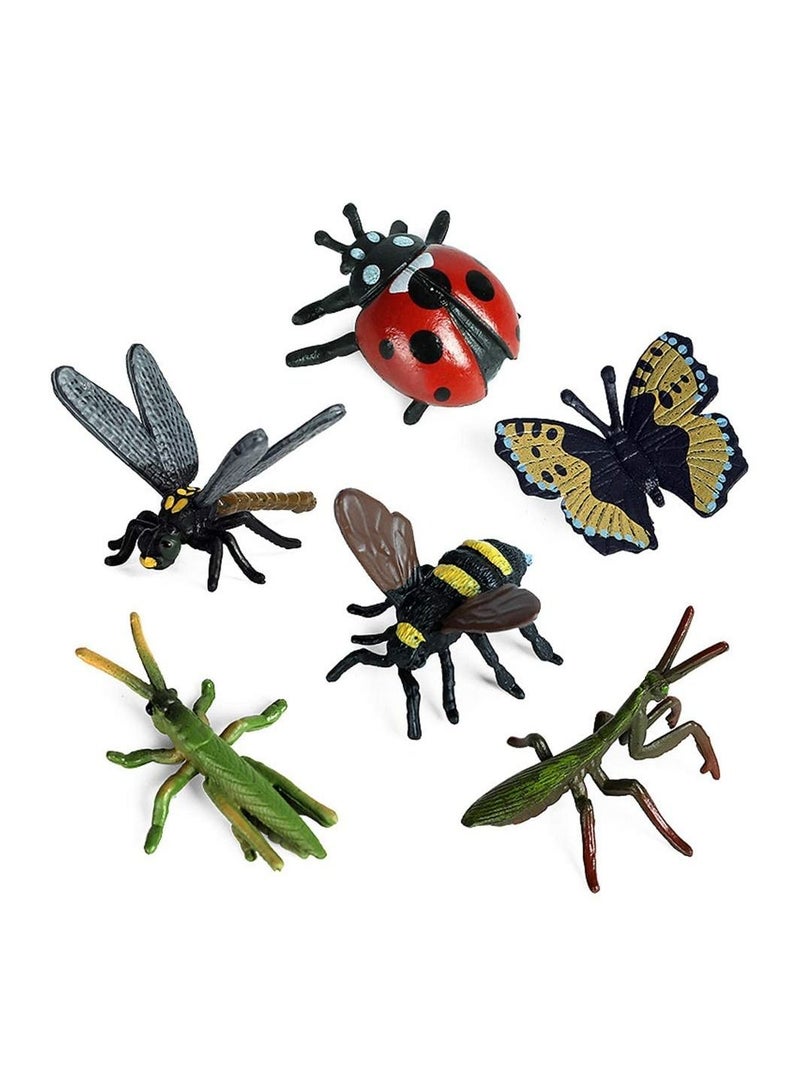 12 PCS Small Realistic Insects Figures Toys, Plastic Wildlife Animal Fake Bug Toys Party Favor School Project Figurines Set for Kids Toddlers