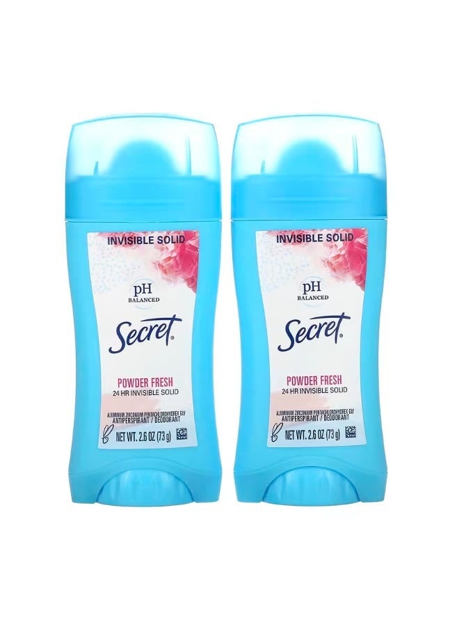 pH Balanced Antiperspirant/Deodorant Invisible Solid Powder Fresh Twin Pack 2.6 oz 73 g Each