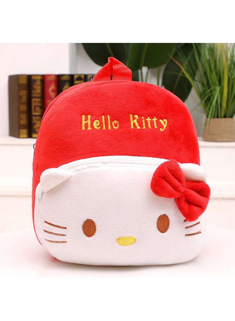 Kids Hello Kitty Embroidered Backpack Cartoon Plush Kindergarten Backpack