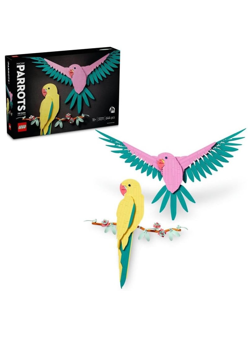LEGO Art The Fauna Collection Macaw Parrots 31211 Building Blocks Toy Set (644 Pieces)