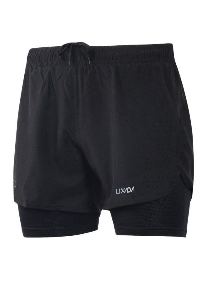 2-In-1  Breathable Jogging Cycling Shorts With Longer Liner