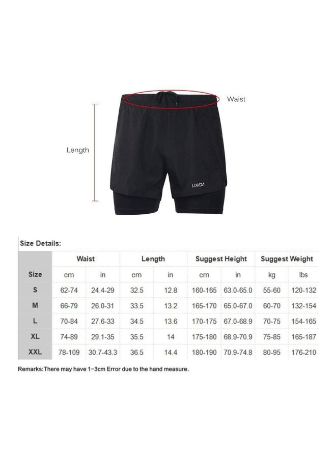 2-In-1  Breathable Jogging Cycling Shorts With Longer Liner