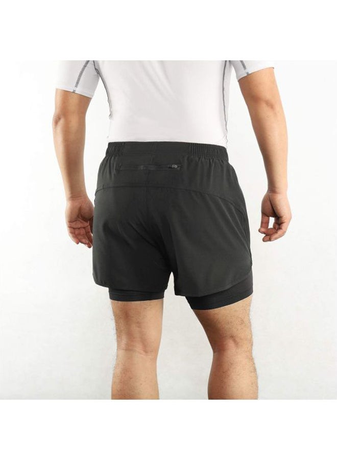 2-In-1  Breathable Jogging Cycling Shorts With Longer Liner