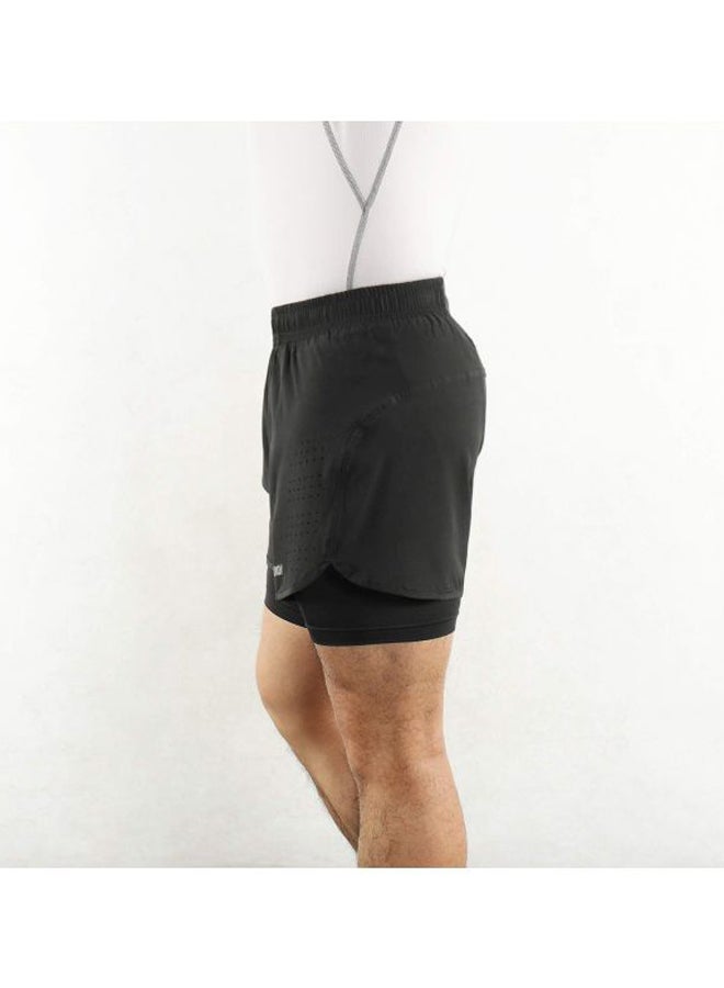 2-In-1  Breathable Jogging Cycling Shorts With Longer Liner