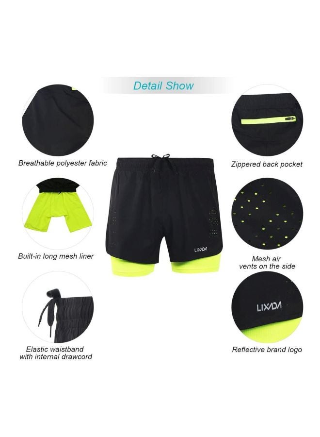 2-In-1  Breathable Jogging Cycling Shorts With Longer Liner