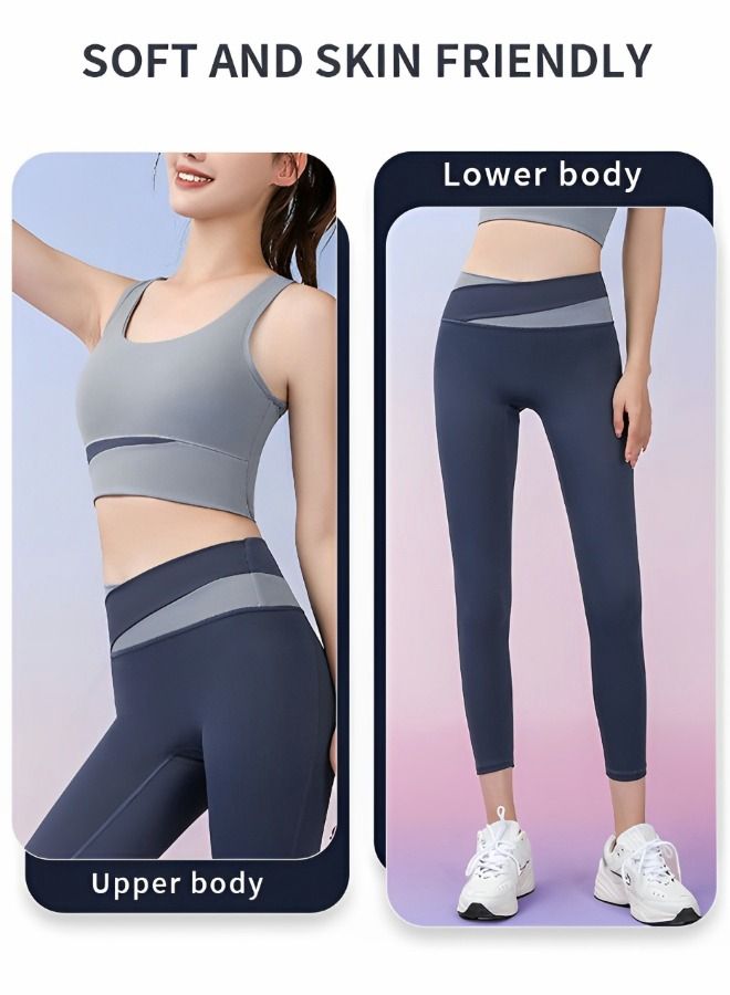 Yoga Outfits,Workout Sets for Women 2 Piece Workout Outfits Seamless Sports Bra High Waist Yoga Leggings Set Tracksuit