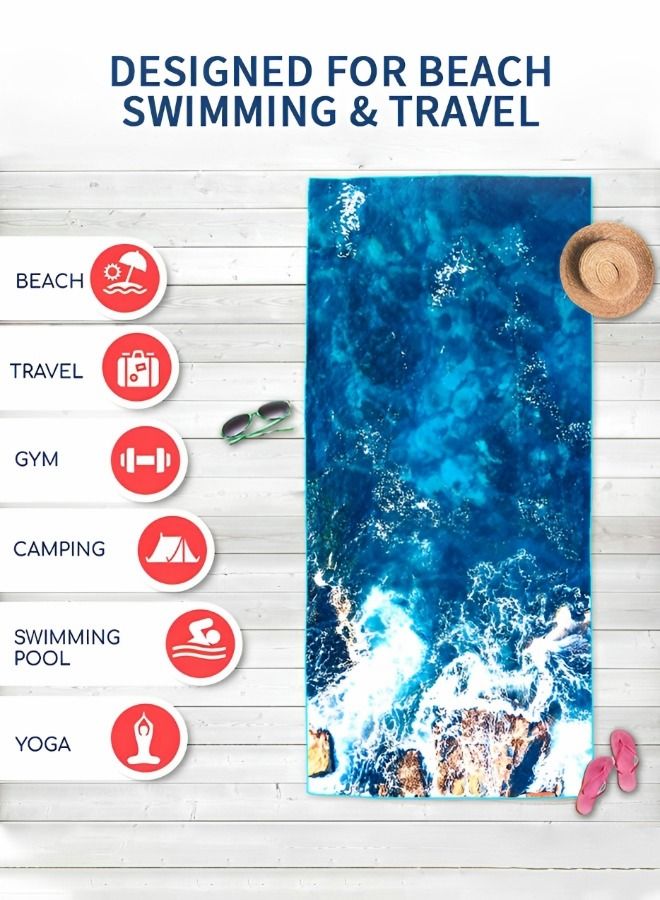 Microfiber Beach Towel Quick Dry,Super Absorbent Lightweight Towel,Large Size Camping Towel,Beach Towels for Pool, Swim, Water Sports