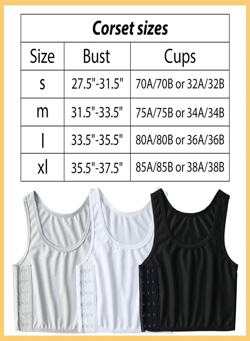 Sports Bras for Women 3Pcs Women Breathable Cotton Sports Bra Women's Bustiers Corsets Yoga Bra for Workout Gym Activewear Women's Casual Sport Chest Vest (Size:L)