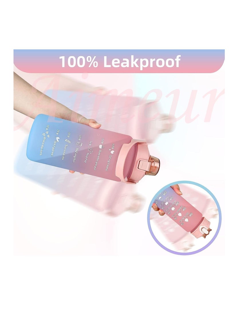 Sports Water Bottles Set of 3 2000ml+900ml+500ml BPA Free Motivational Sports Water Bottle