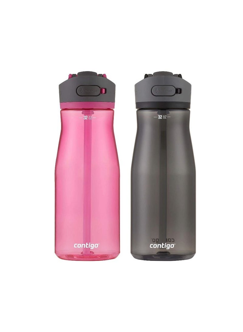 Contigo Jackson Water Bottle Autopop Leak Proof Lid 32 OZ 2 Pack