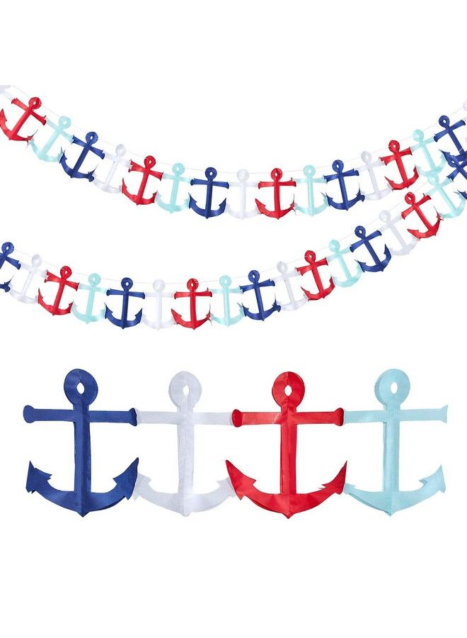 65Ft Nautical Garland Nautical Birthday Party Decorations Nautical Party Themed Hanging Garland Garland Banner For Birthday Baby Shower Party Decoration (2 Pieces)