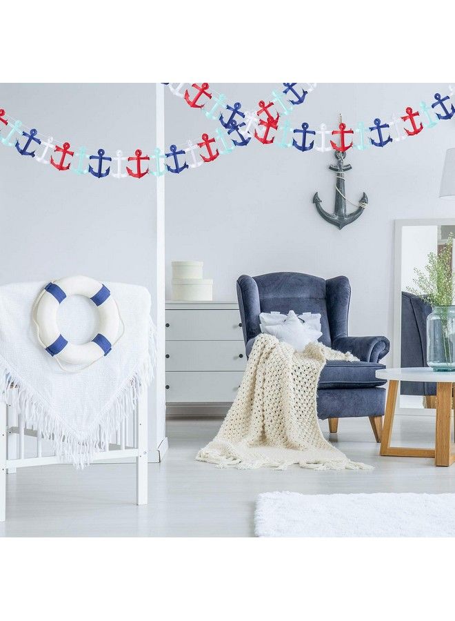 65Ft Nautical Garland Nautical Birthday Party Decorations Nautical Party Themed Hanging Garland Garland Banner For Birthday Baby Shower Party Decoration (2 Pieces)