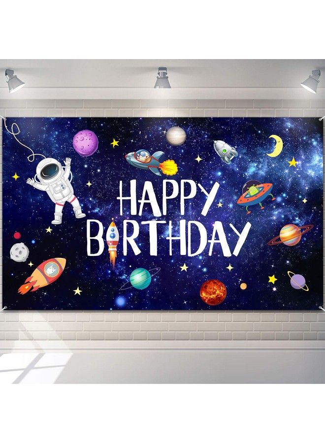 Outer Space Happy Birthday Photography Background Astronaut Rocket Backdrop Banner Astrology Astronomy Planet Galaxy Photo Background For Children Birthday Galaxy Planet Party Photo Booth Backdrop