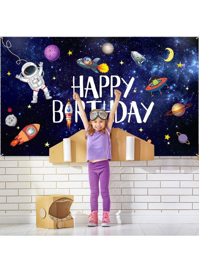 Outer Space Happy Birthday Photography Background Astronaut Rocket Backdrop Banner Astrology Astronomy Planet Galaxy Photo Background For Children Birthday Galaxy Planet Party Photo Booth Backdrop