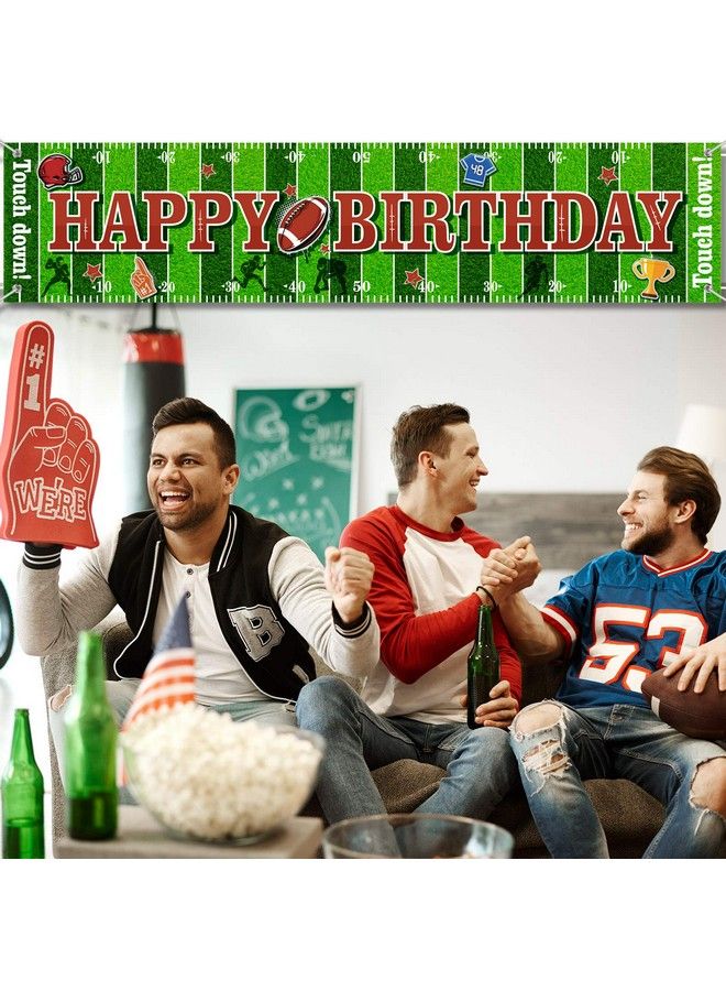 Football Birthday Party Decorations Birthday Sports Themed Backdrop Banner Supplies Super Football Game Fan Supplies Game Sports Fan Birthday Party Supplies Boy Favors (70.8 X 15.7 Inch)