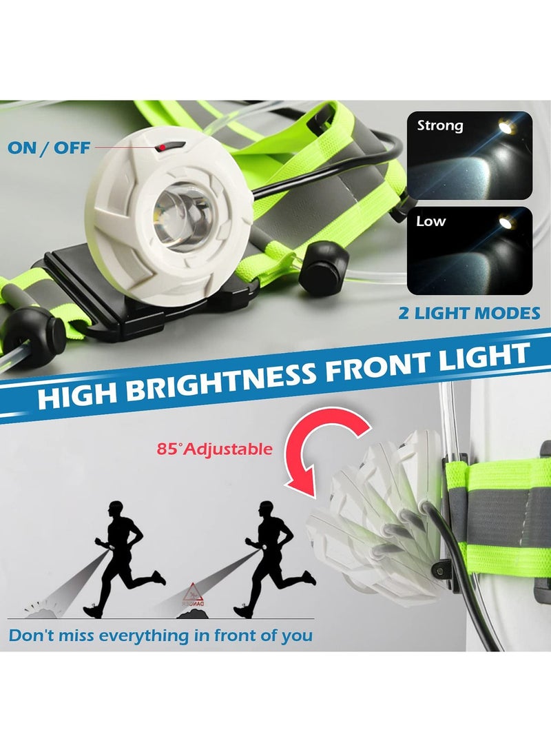 LED Reflective Running Vest with High Visibility Front Safety Light, 6 Bright Colors Lights for Runners, USB Rechargeable Accessories Men/Women Running, Walking, Cycling