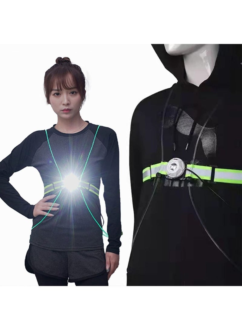 LED Reflective Running Vest with High Visibility Front Safety Light, 6 Bright Colors Lights for Runners, USB Rechargeable Accessories Men/Women Running, Walking, Cycling