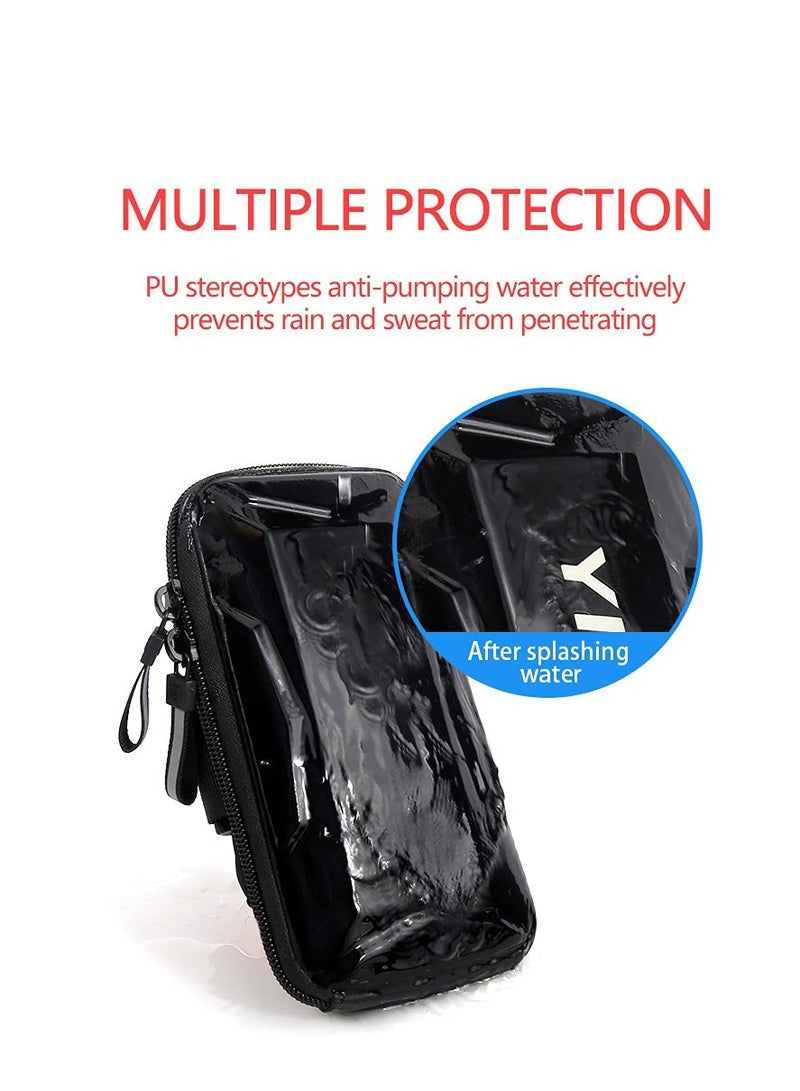 Outdoor Sports Multifunctional Armband Waterproof Running Sports Fitness Mobile Arm Bag, Compatible with for 11 Pro Max 11 XS XR 8, Galaxy S20 S10 S9 Plus for Men & Women (Black)