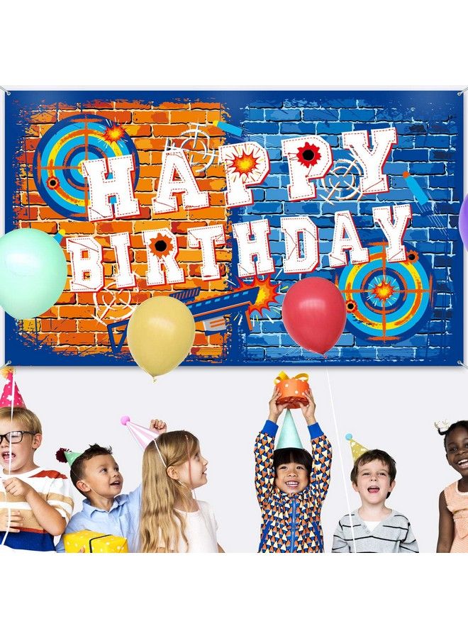 Dart Battle Gun Happy Birthday Backdrop Birthday Party Supplies Backdrop Dart Battle Gun Backdrop Dart Battle Target Water Gun Backdrop For Boy Birthday Party Themed Party Decorations