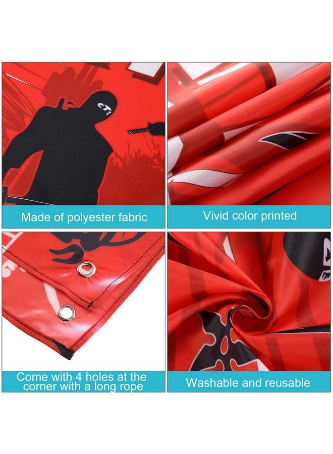 Ninja Themed Birthday Party Supplies Ninja Party Favors Decorations Warrior Birthday Banner Ninja Birthday Backdrop For Boys Happy Birthday Wall Hanging 70.8 X 43.3 Inch