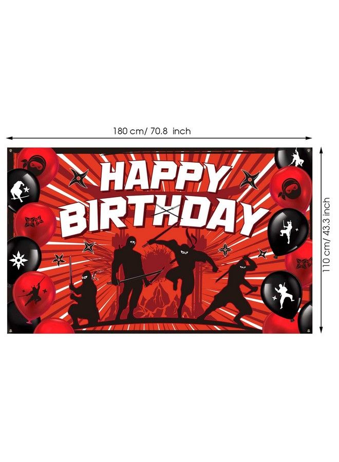 Ninja Themed Birthday Party Supplies Ninja Party Favors Decorations Warrior Birthday Banner Ninja Birthday Backdrop For Boys Happy Birthday Wall Hanging 70.8 X 43.3 Inch