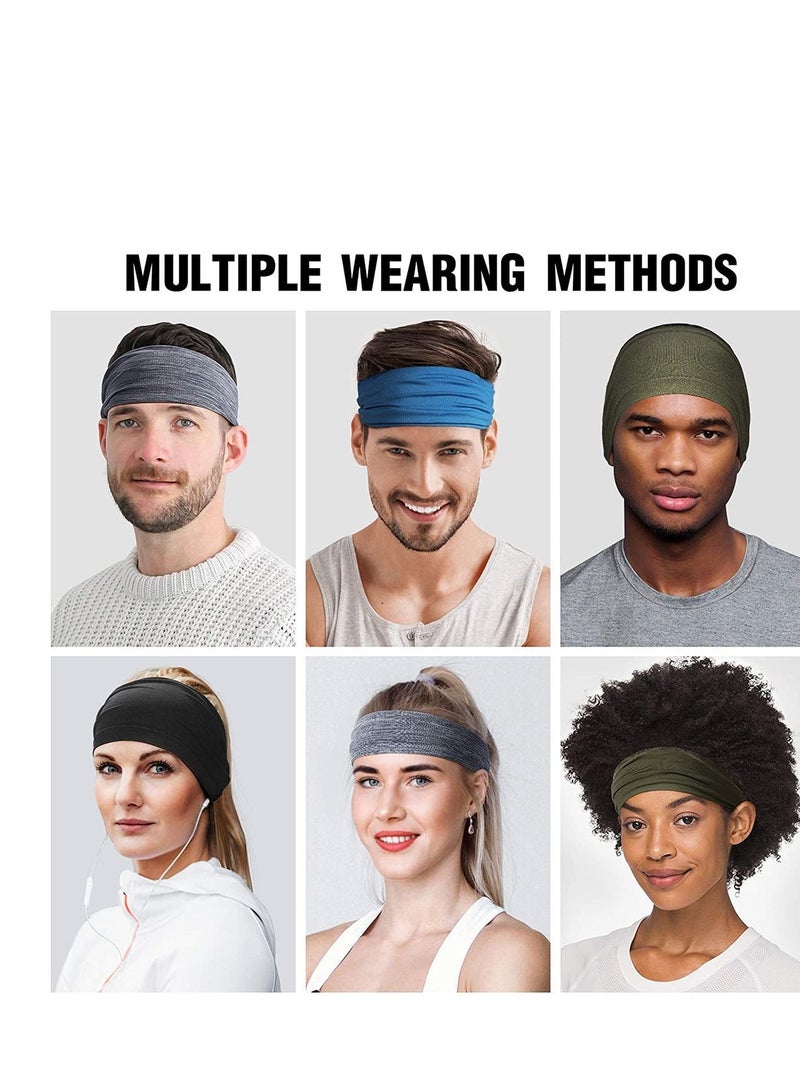 Headbands for Men Women Sweat Band & Mens Headband Mesh Design Non Slip Stretchy Moisture Wicking Breathable Workout Sweatbands Running, Cycling, Gym, Yoga