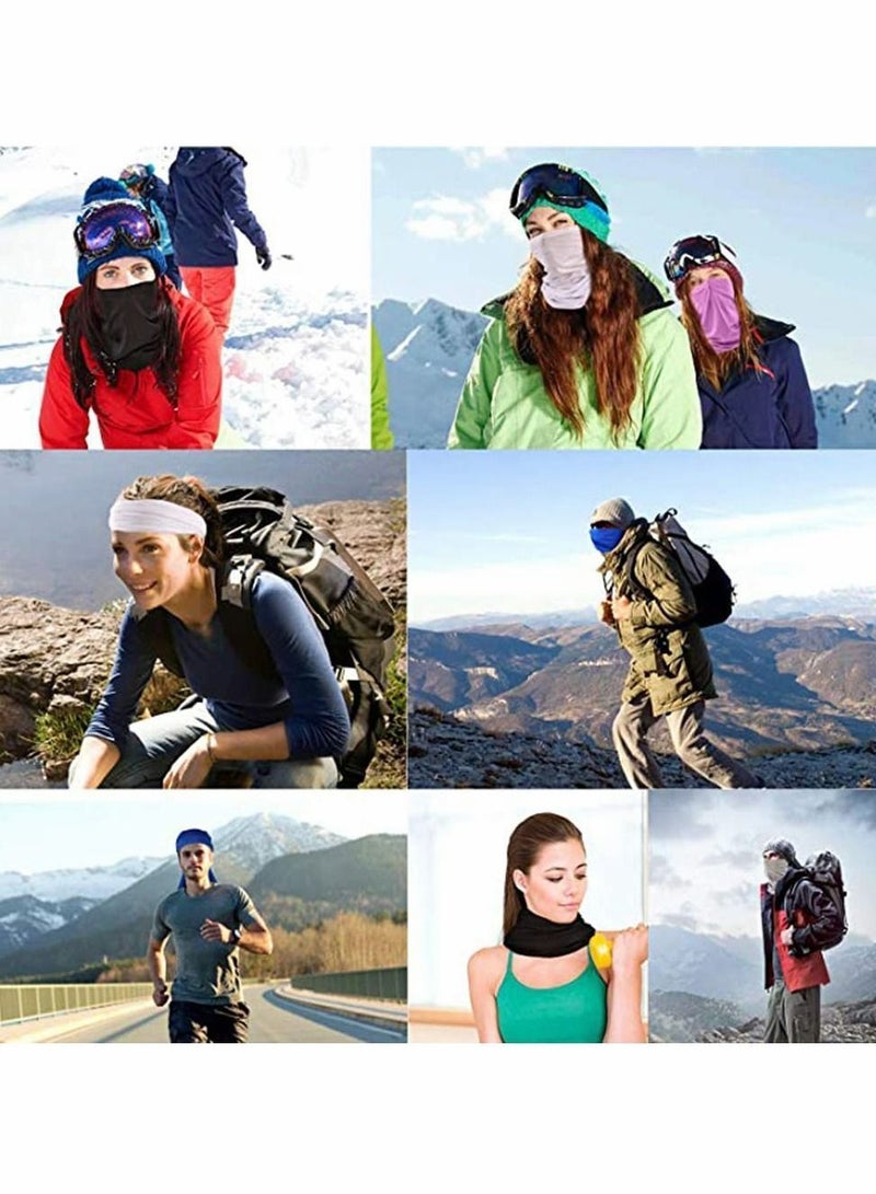 Neck Gaiter Face Scarf Mask 6 PCS Man Women Outdoor Sun UV Protection Windproof Sunscreen Breathable Bandana Balaclava Dust for Fishing Hiking Running Cycling